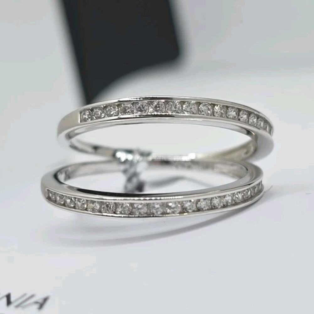 Giani Bernini Sterling Silver Cubic Zirconia Opal Stackable Band Ring Set 7